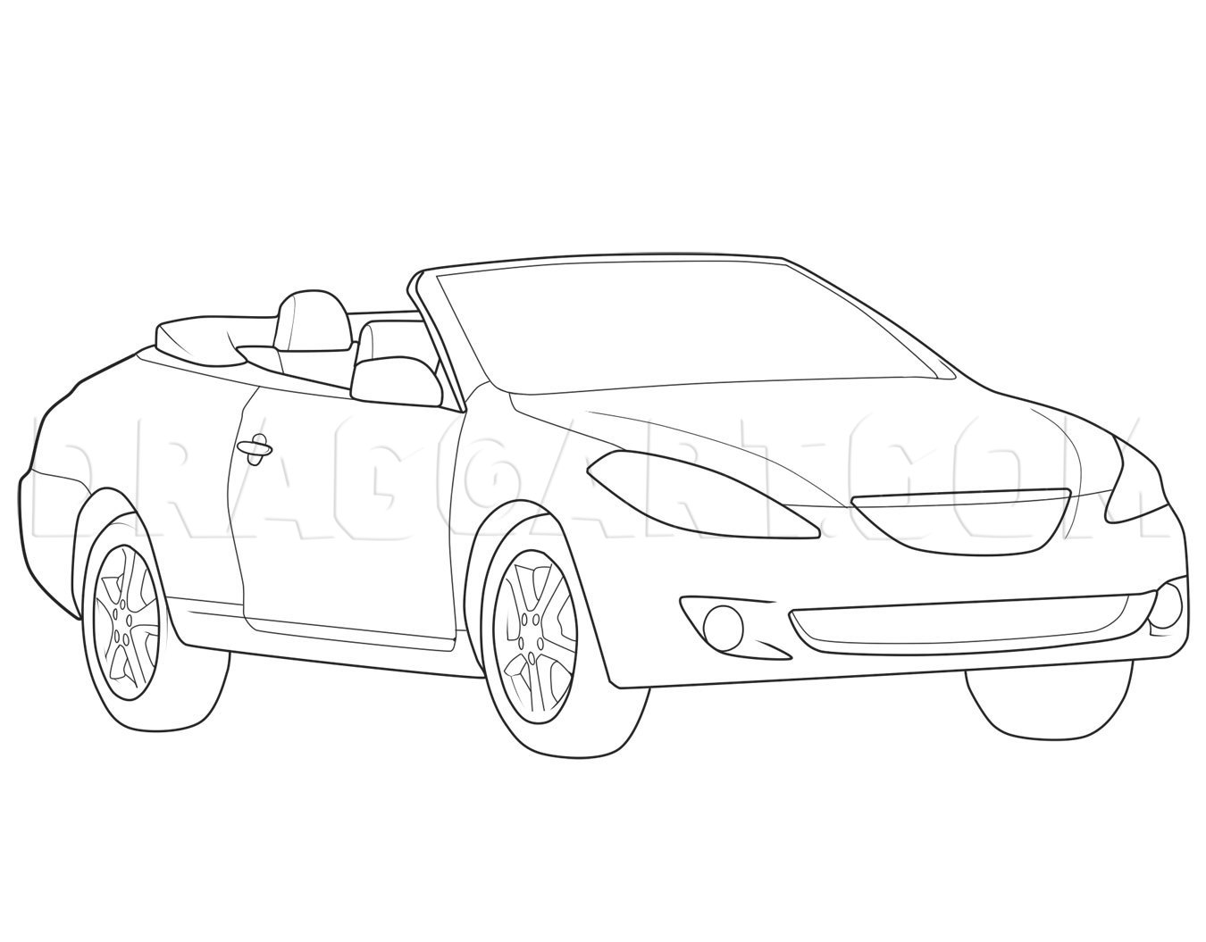 How To Draw A Convertible, Step by Step, Drawing Guide, by Dawn - DragoArt