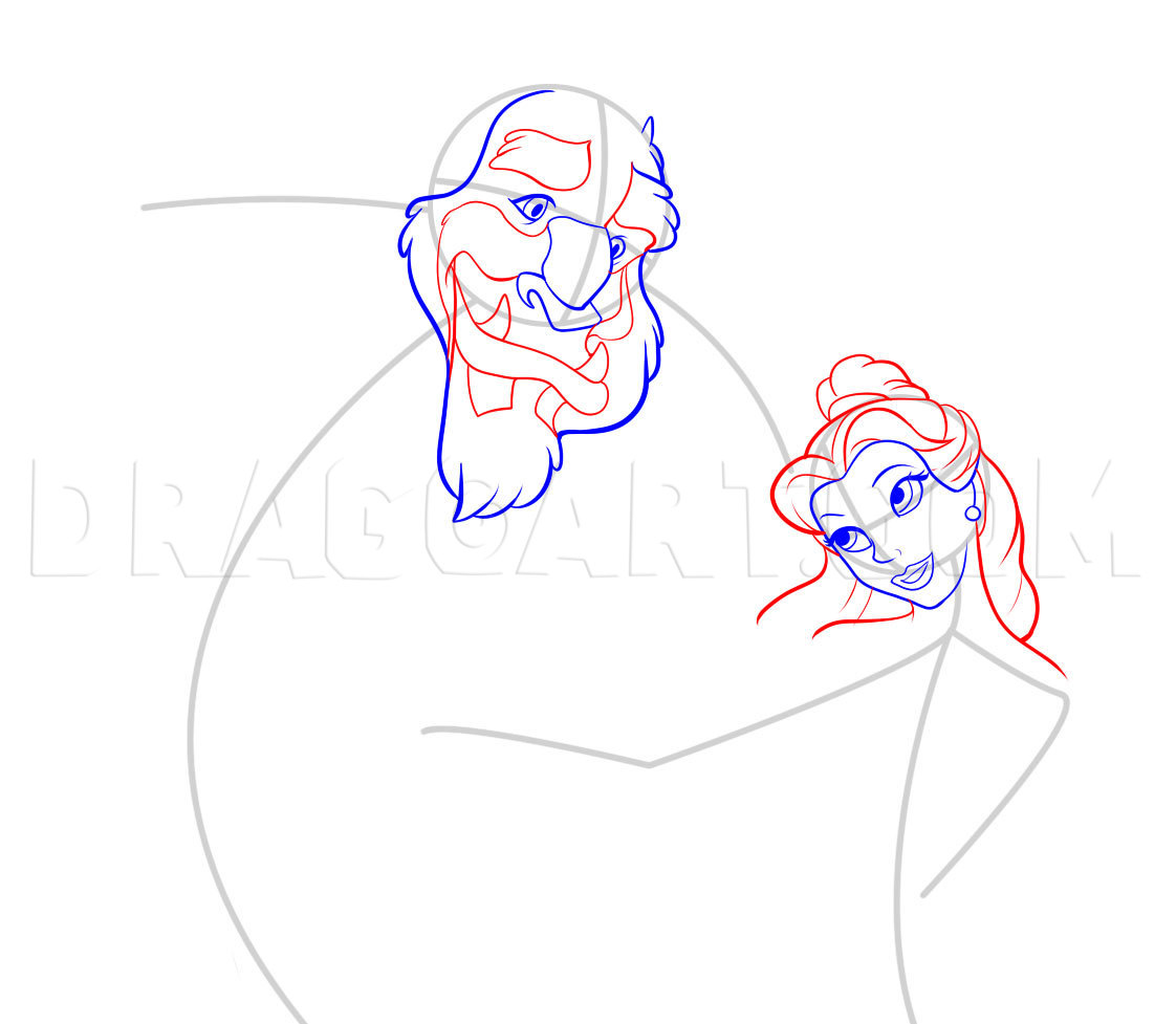 How To Draw Beauty And The Beast Step By Step Drawing Guide By Dawn Dragoart Com