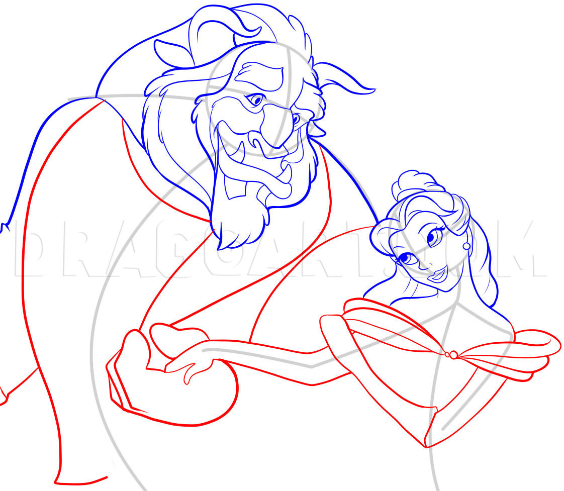 How To Draw Beauty And The Beast Step By Step Drawing Guide By Dawn Dragoart