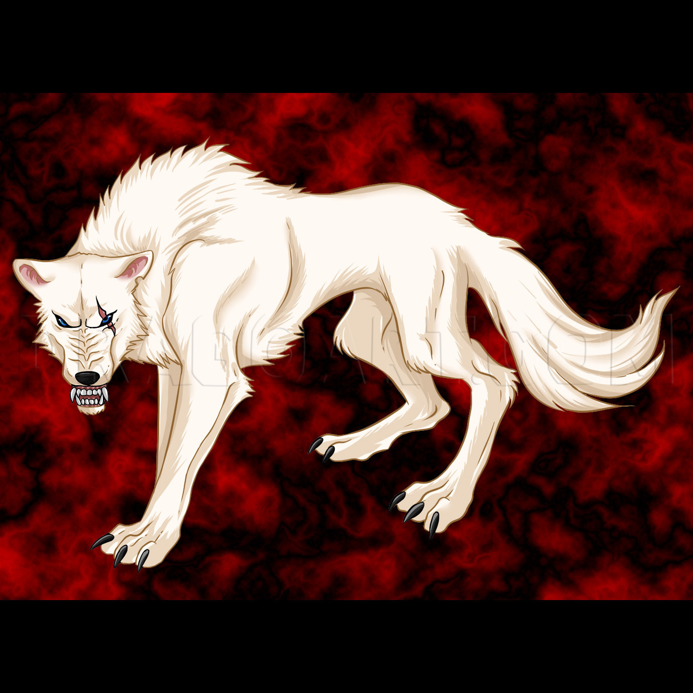 anime wolf drawing