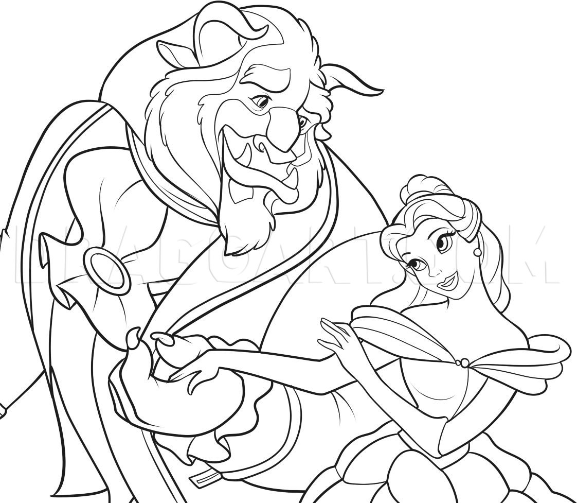 How To Draw Beauty And The Beast Step By Step Drawing Guide By Dawn Dragoart Com