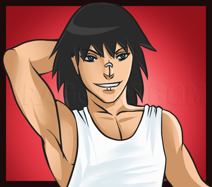 Cool muscular anime boy