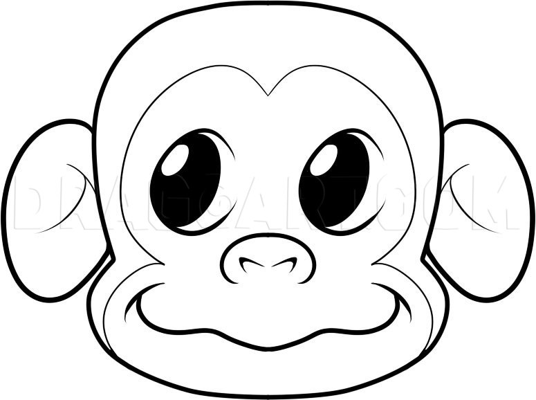 monkey head coloring pages