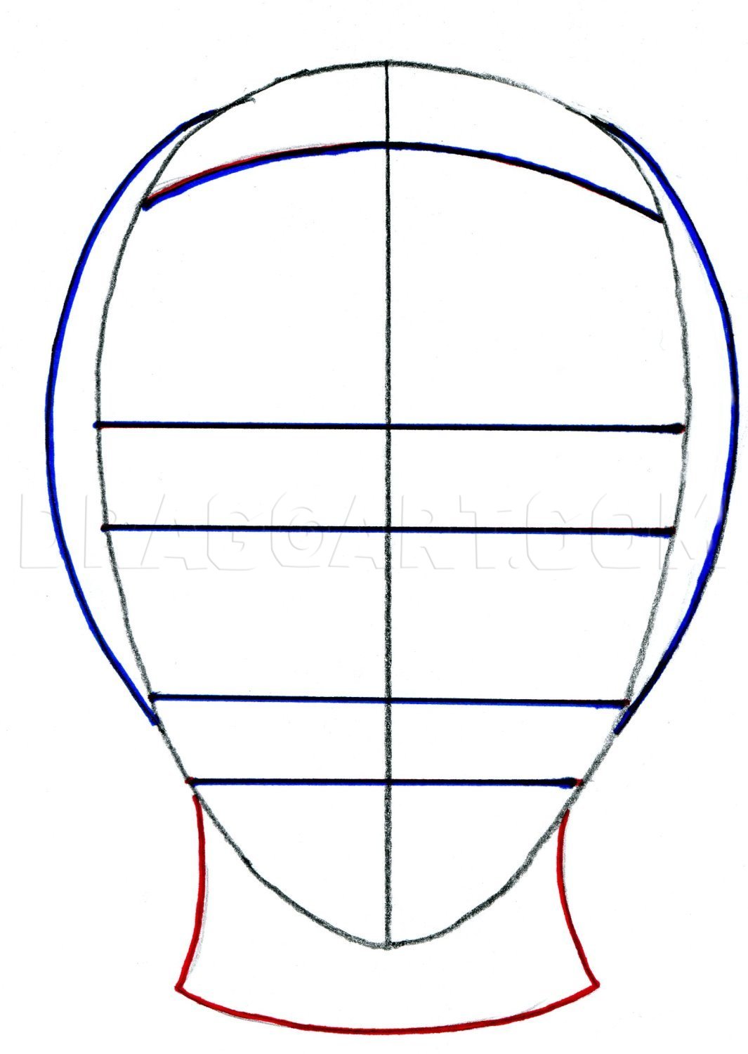 how to draw a human head step by step