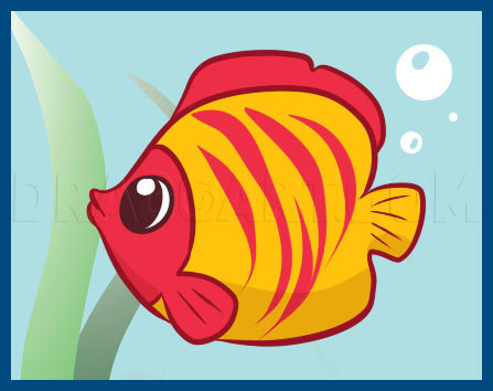 how to draw a simple fish for kids