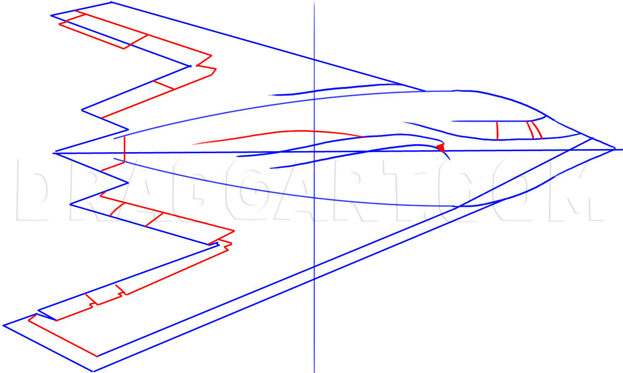 How To Draw A Stealth Bomber, Step by Step, Drawing Guide, by Dawn