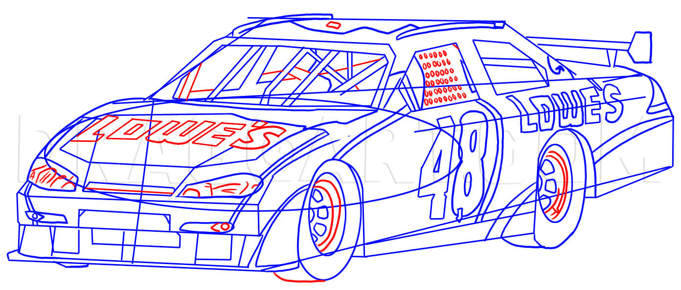 race car drawing simple