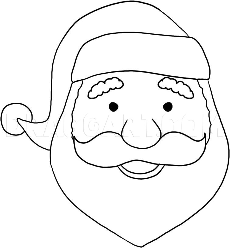 santa claus face drawing