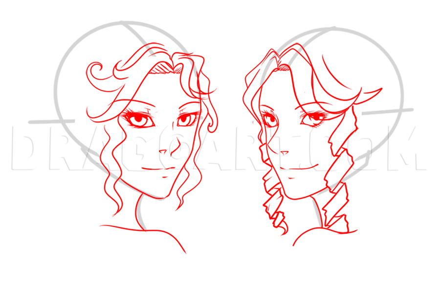 how to draw curly anime hair for girls