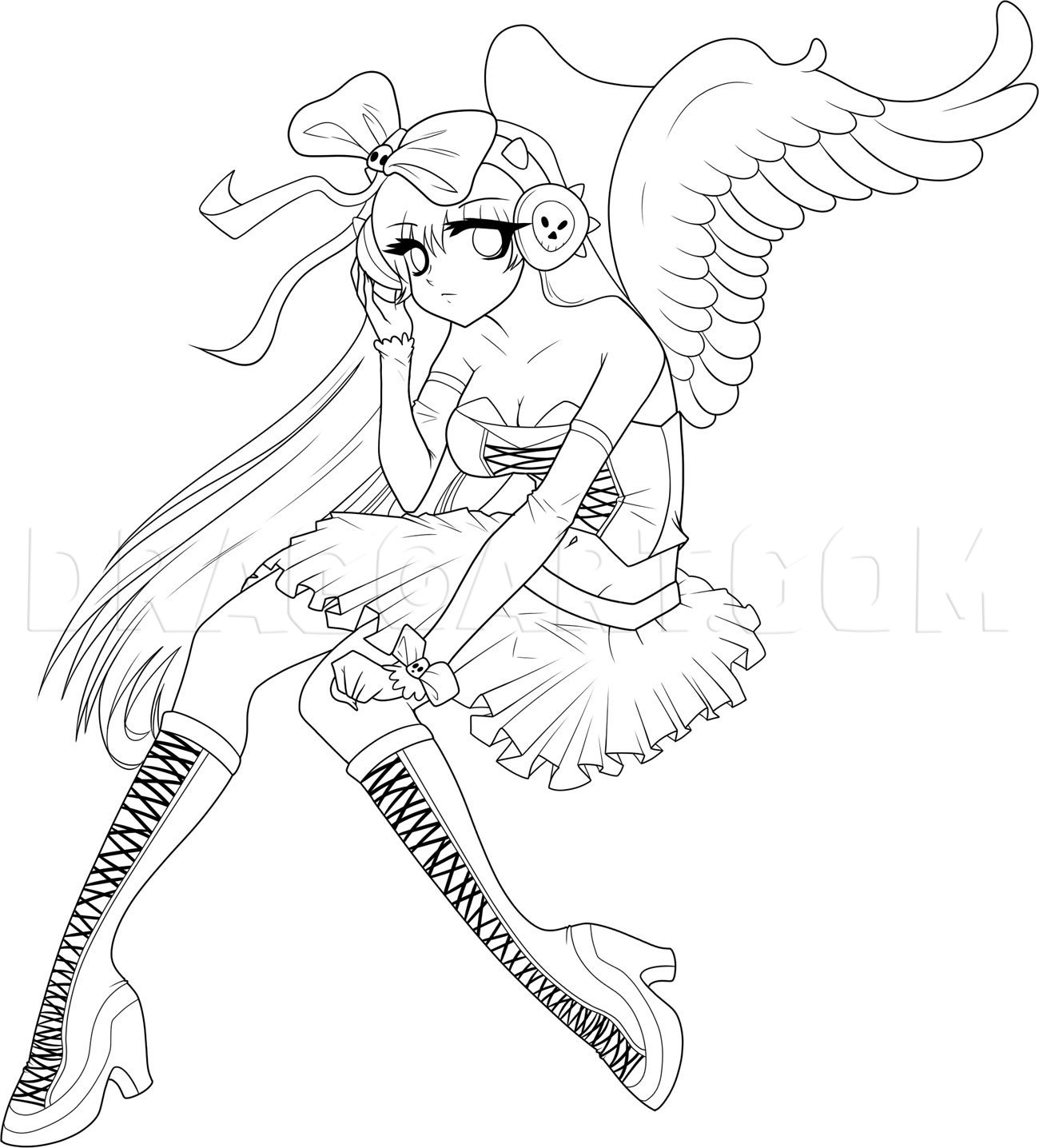 anime angel girl drawing