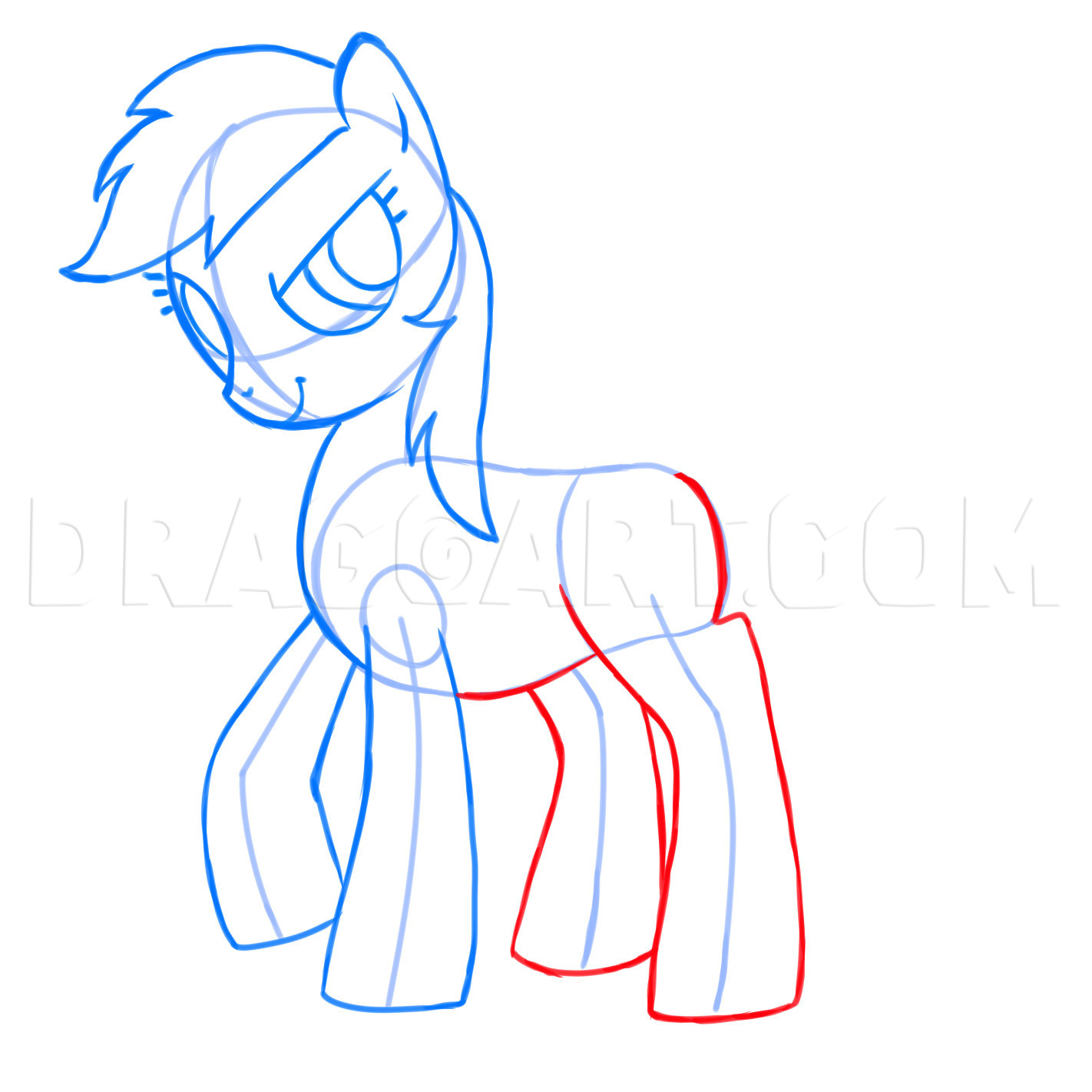 How to Draw My Little Pony Rainbow Dash Step By Step Easy 