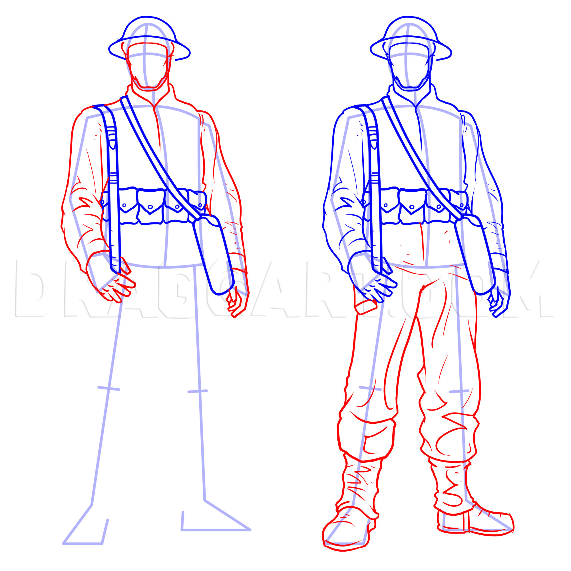 How To Draw Soldiers Drawing Step By Step By KingTutorial DragoArt
