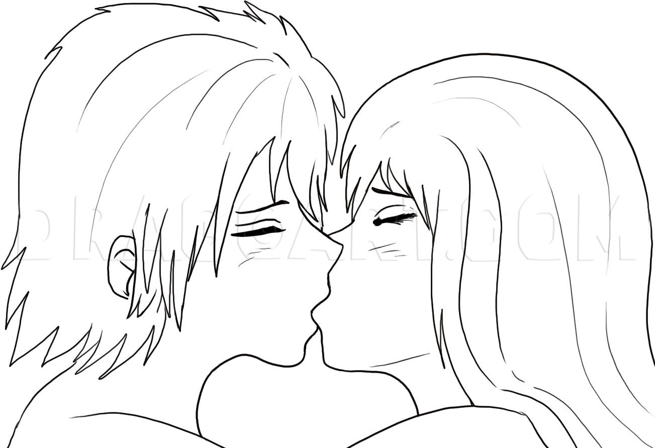 How To Draw An Anime Kiss, Step by Step, Drawing Guide, by KahoOkashii -  DragoArt