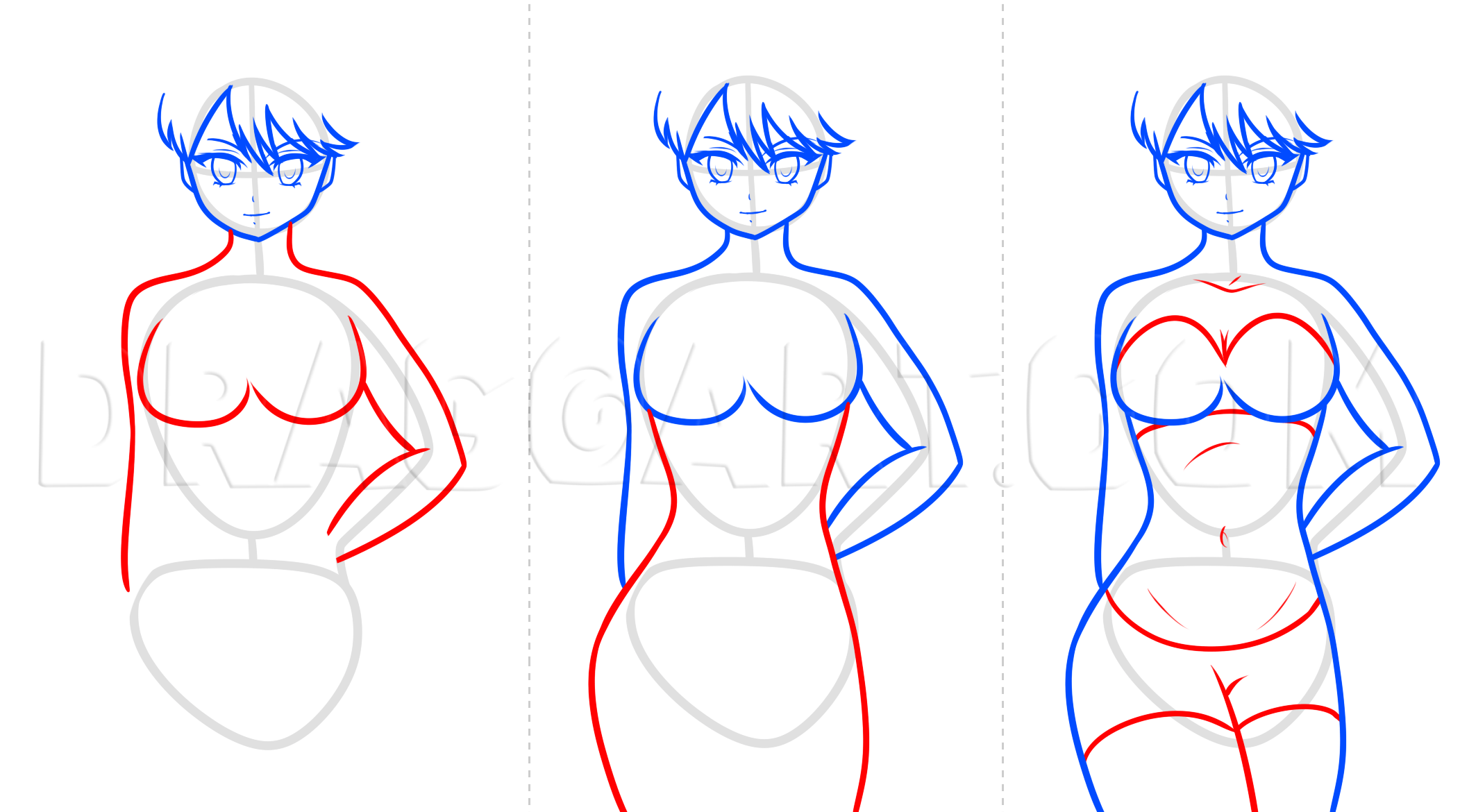 how to draw female anime clothes