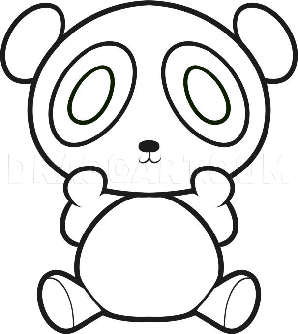 panda face drawing for kids