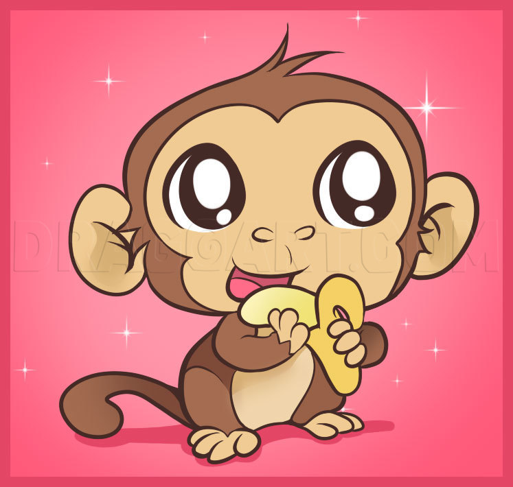 simple cute monkey drawing