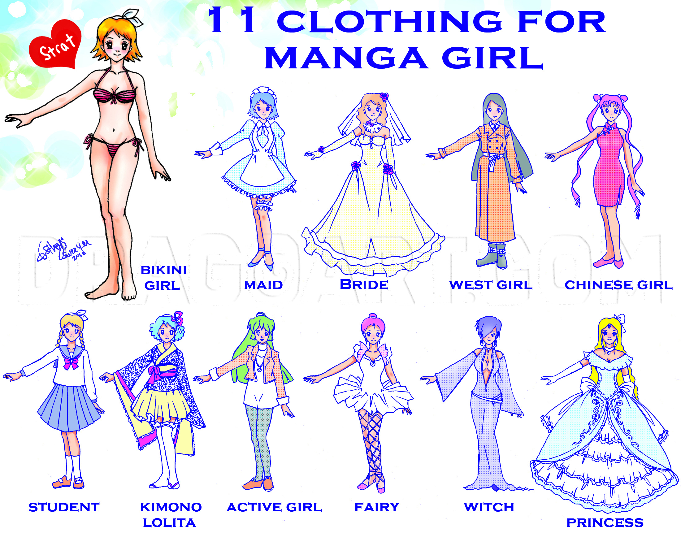 how to draw clothes for girls