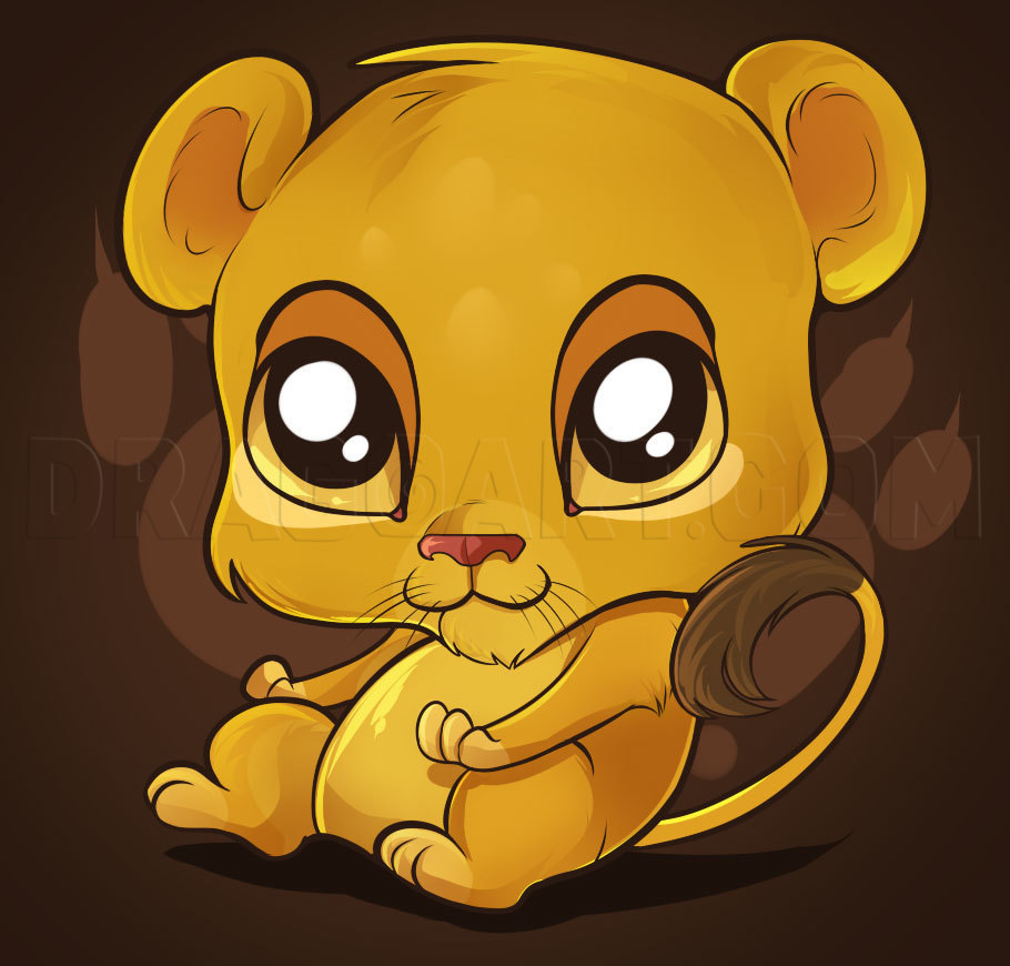 baby lion cartoon drawing