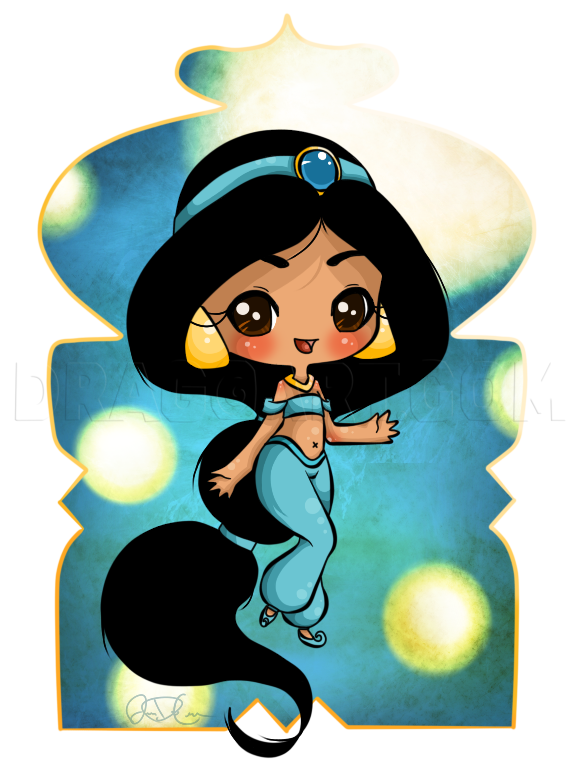 How To Draw Chibi Jasmine, Step by Step, Drawing Guide, by Jedec