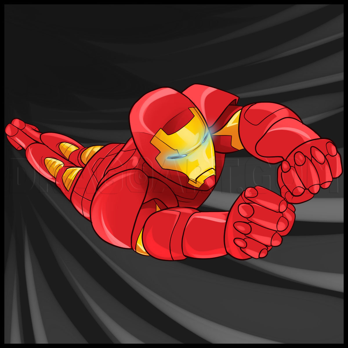 iron man cartoon drawing full body