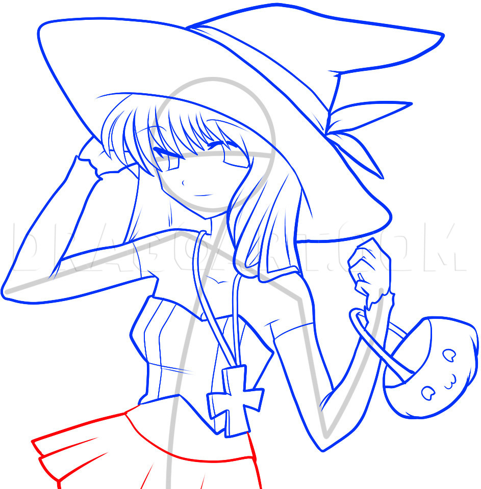 How To Draw An Anime Witch Anime Witch Girl Drawing Step By Step By 