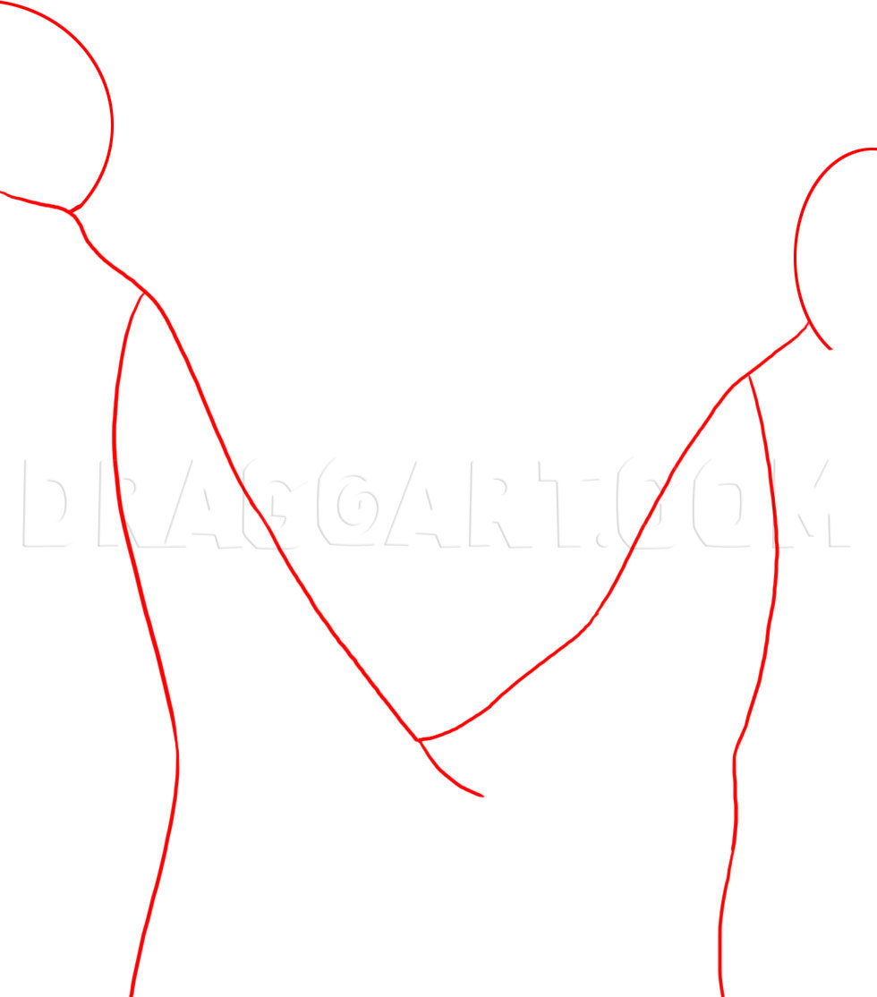 How To Draw People Holding Hands Step By Step Drawing Guide By Dawn Dragoart Com