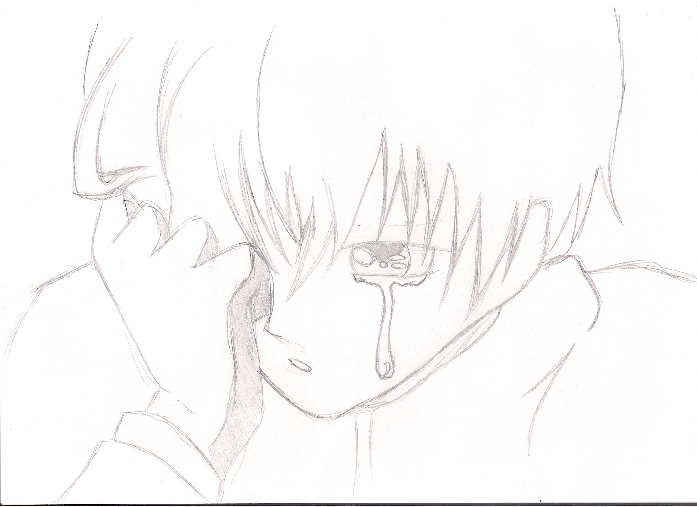 Crying Anime Boy Drawing By DJanime DragoArt