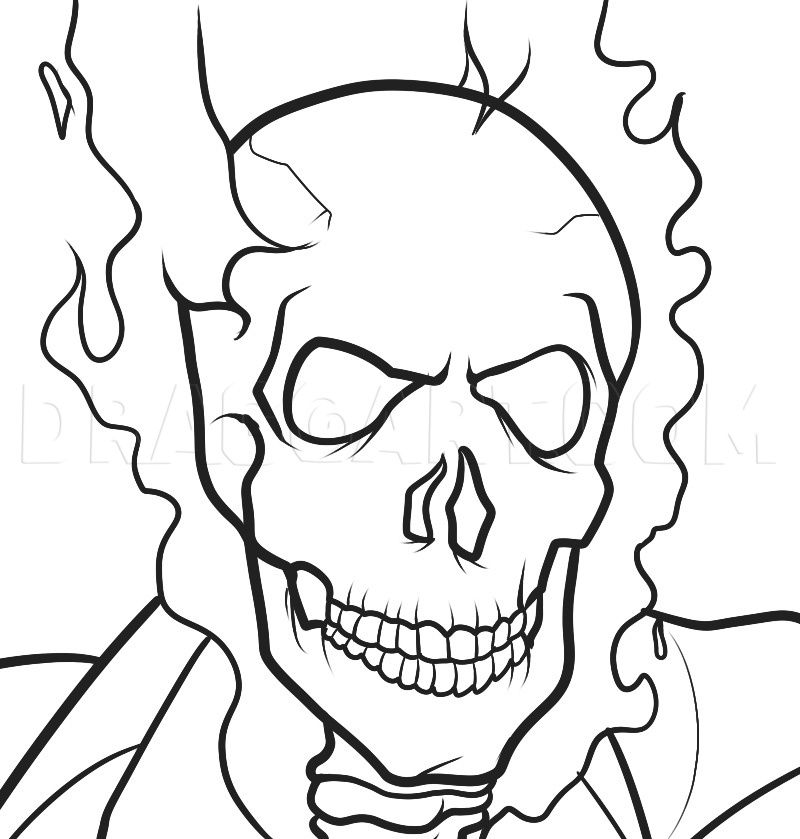 How To Draw Ghost Rider Ghost Rider Step By Step Drawing Guide By Dawn Dragoart