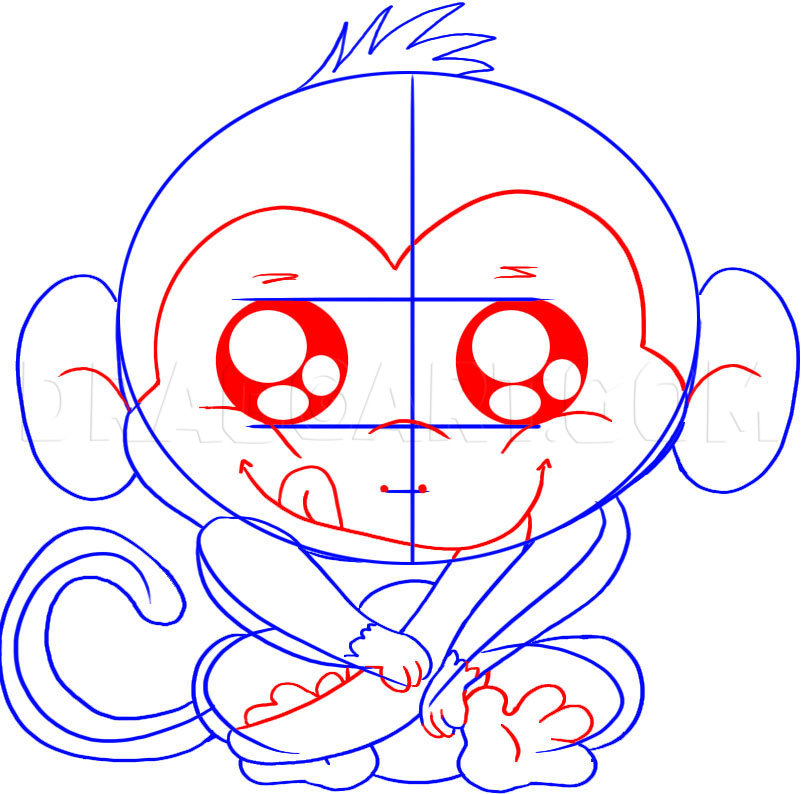 How To Draw A Baby Monkey Coloring Page Trace Drawing