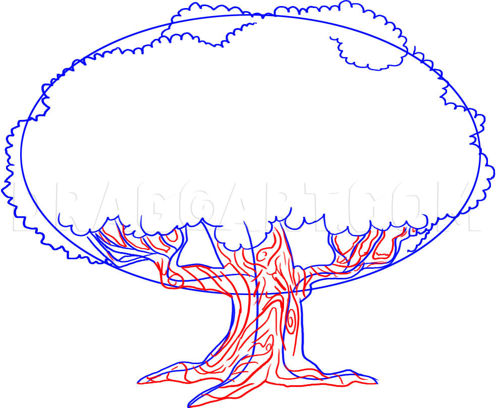 How To Draw An Oak Tree, Step by Step, Drawing Guide, by Dawn - DragoArt