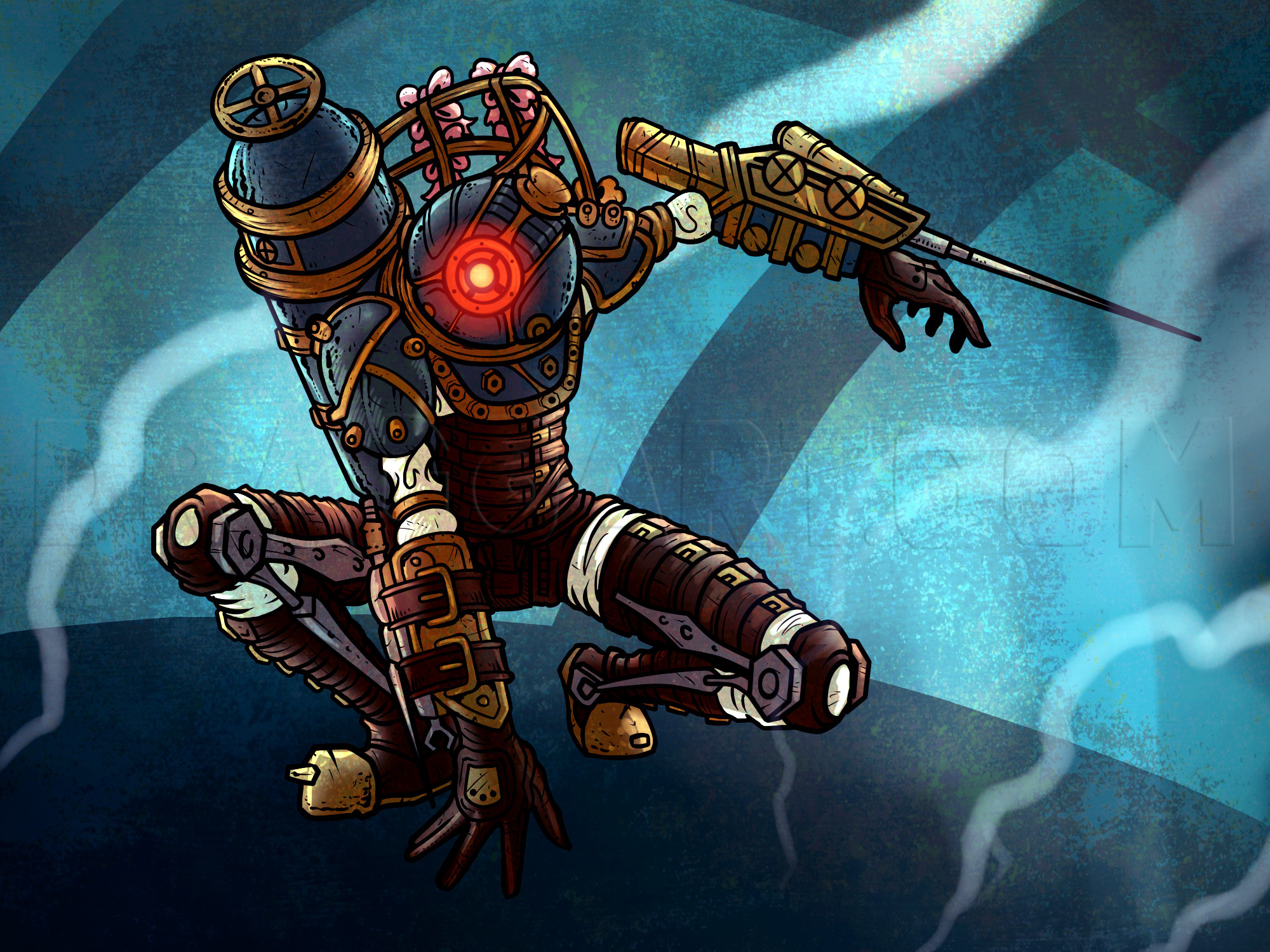 How To Draw Big Sister Bioshock 2 Big Sister Drawing Step By Step 