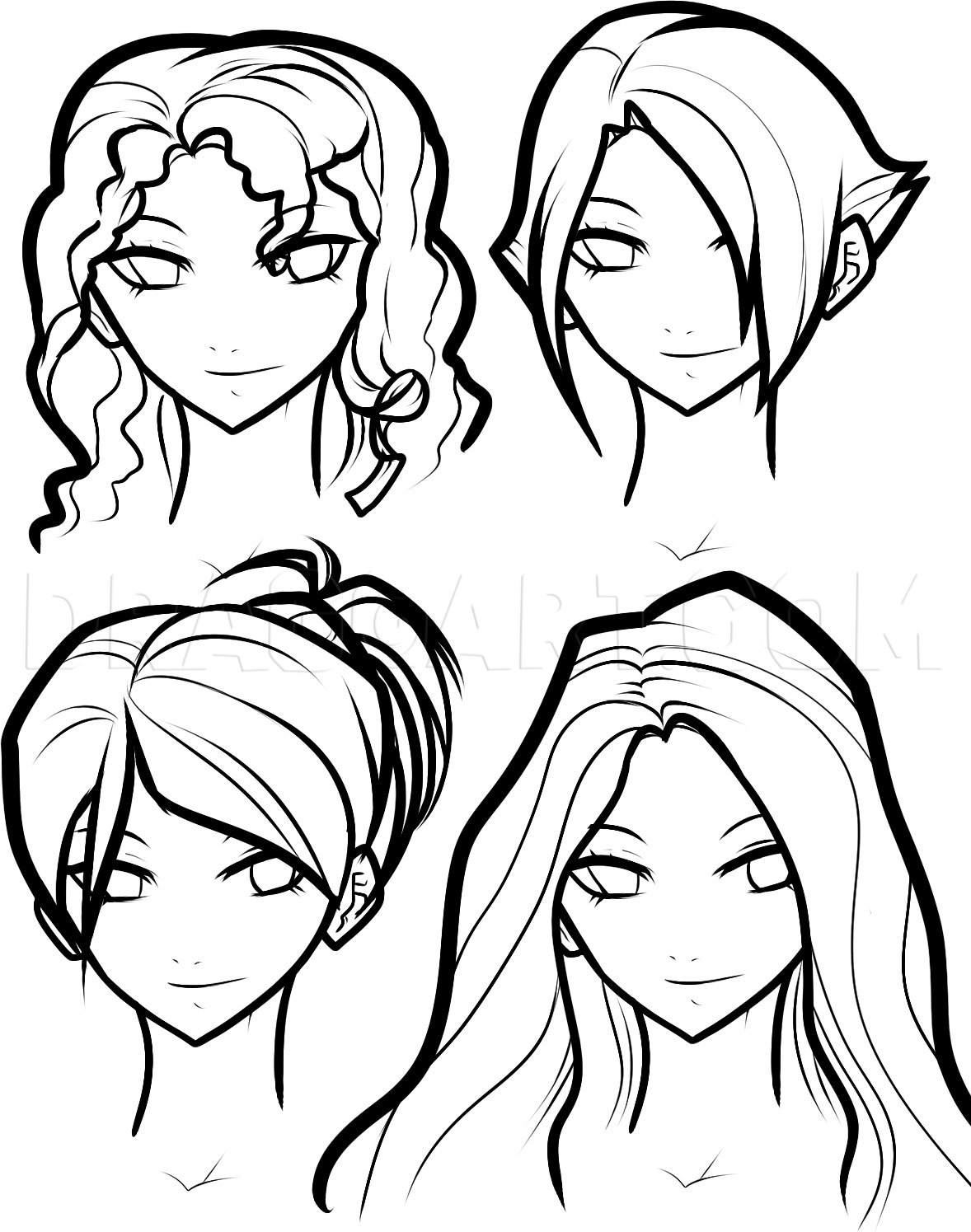 how to draw hairstyles for girls