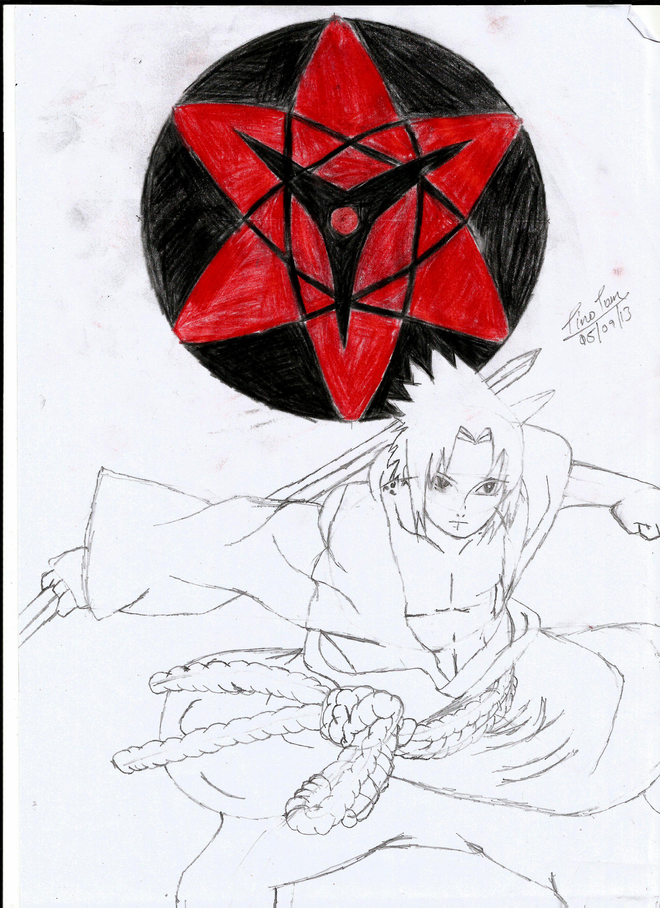 how to draw sasuke sharingan