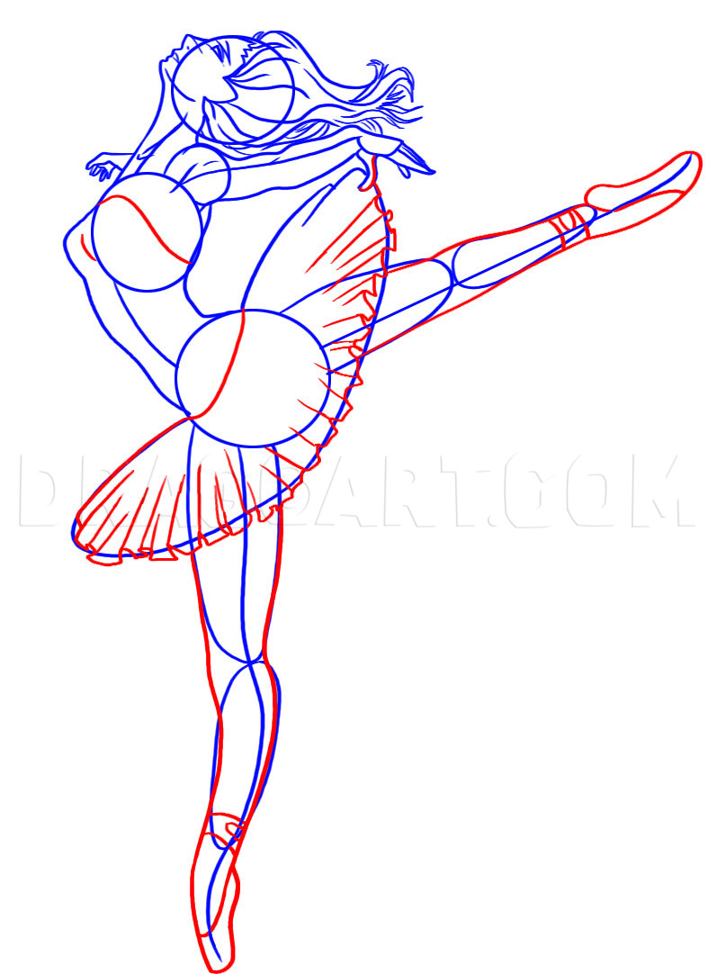 How To Draw A Ballerina, Step by Step, Drawing Guide, by Dawn DragoArt