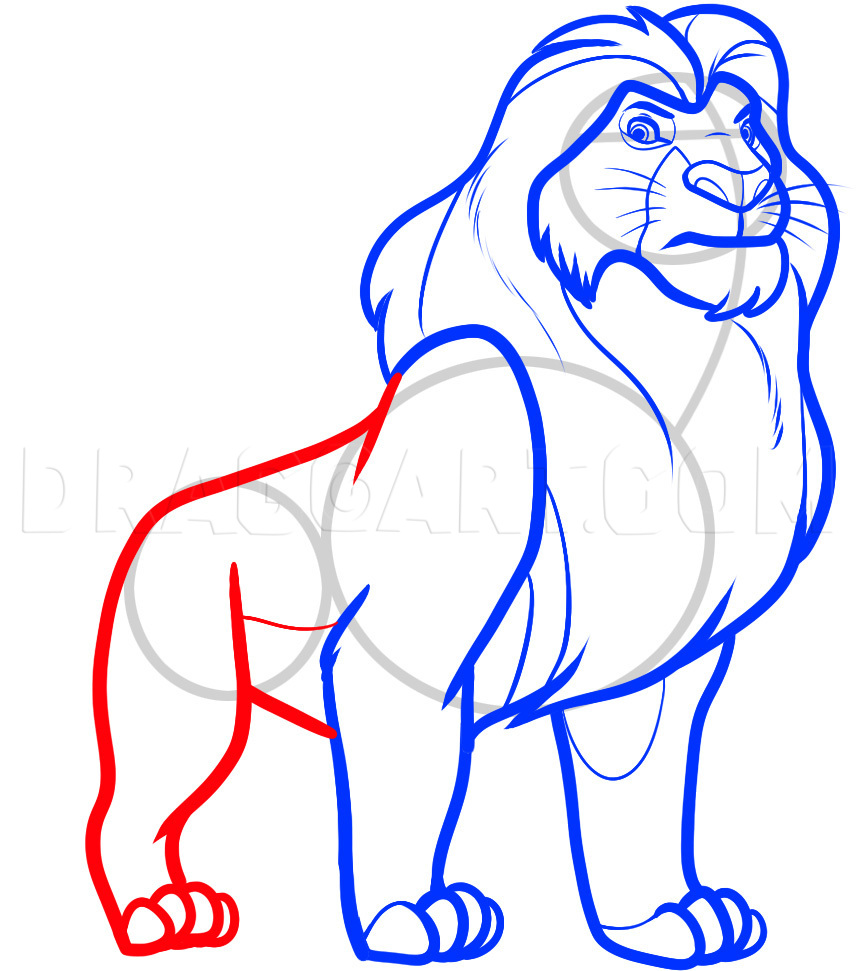 How To Draw Mufasa From Lion King, Step by Step, Drawing Guide, by Dawn