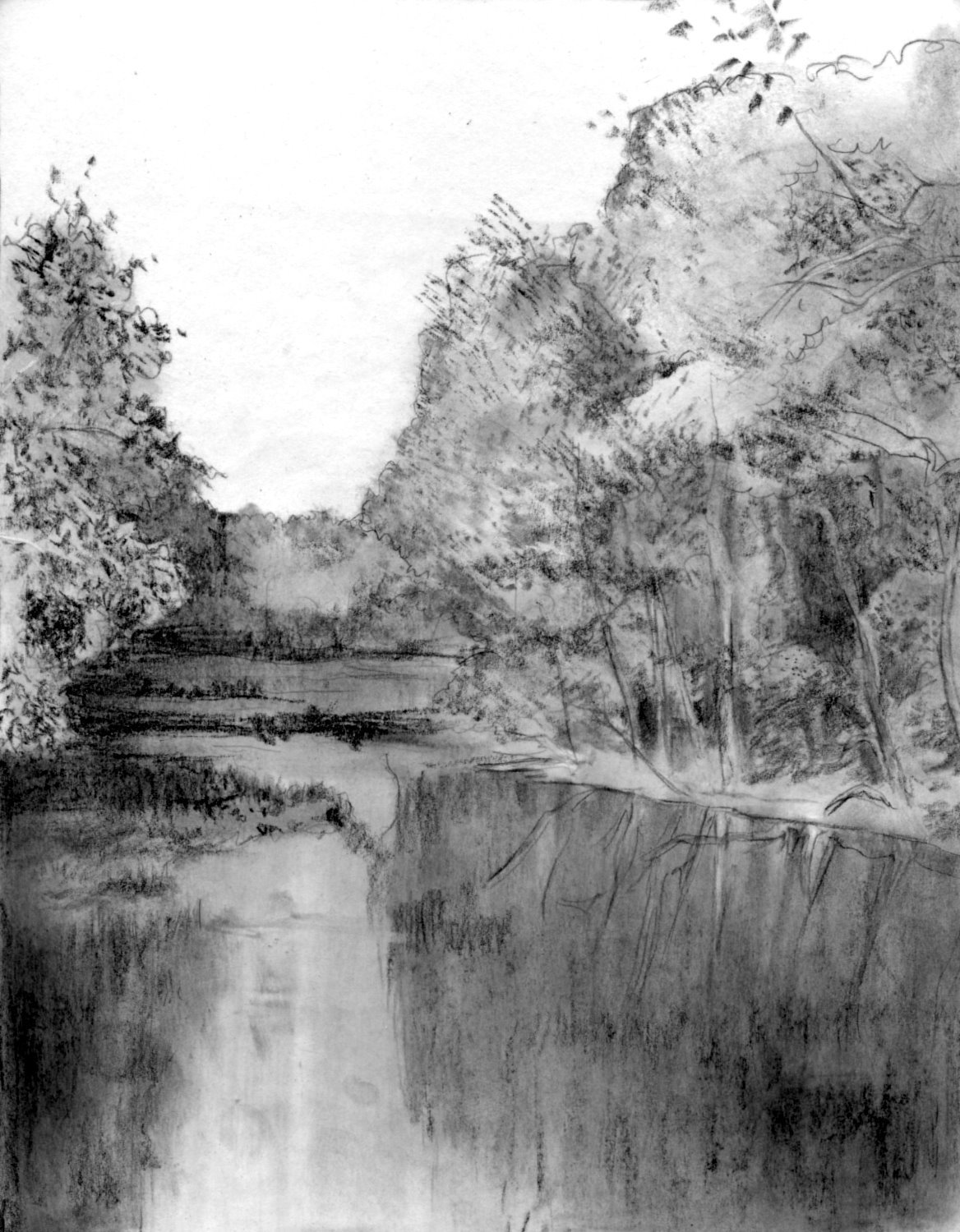 How To Draw A Realistic River, Step by Step, Drawing Guide, by