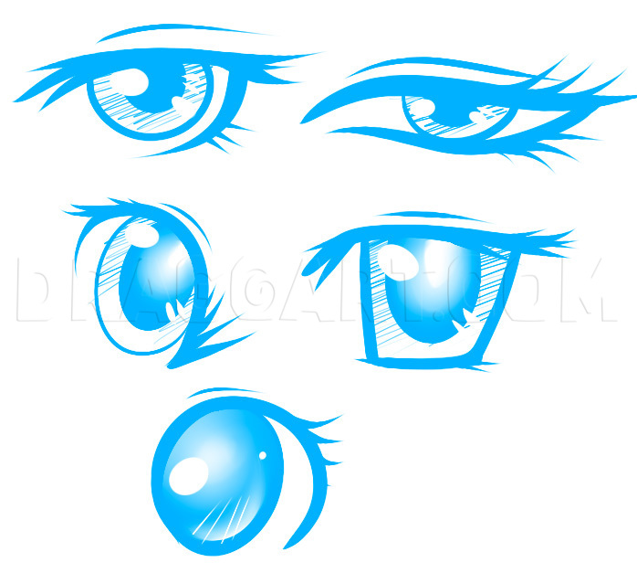 How To Draw Female Anime Eyes, Step by Step, Drawing Guide, by Dawn