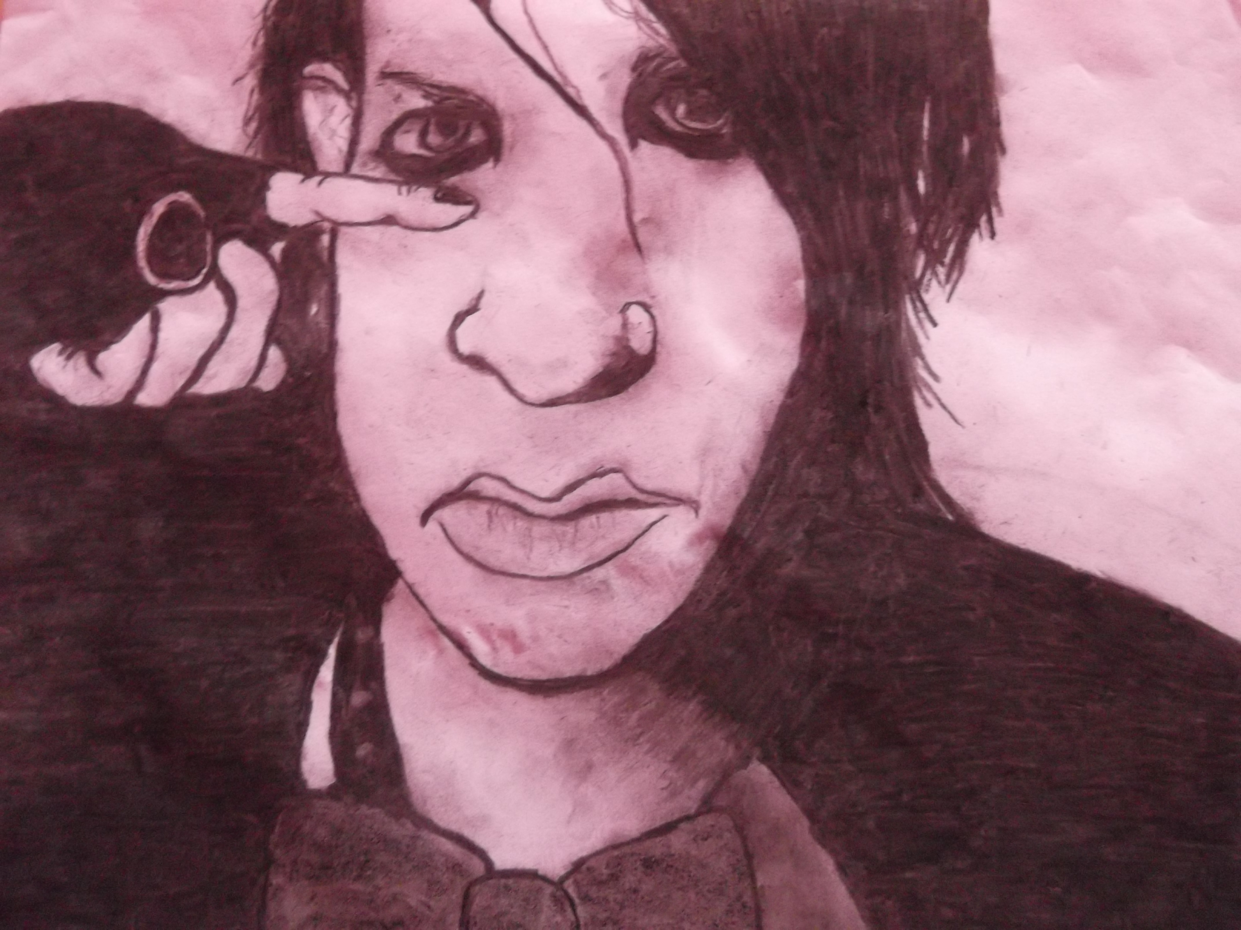 Marilyn Manson Drawing by ArtThedevil DragoArt