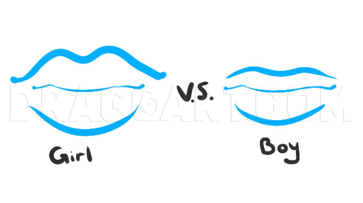 how to draw male lips