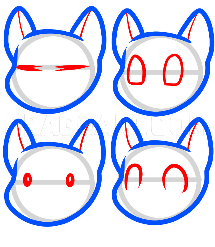 how to draw a anime cat step by step