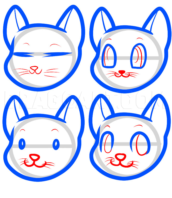 How To Draw A Cute Anime Cat, Step by Step, Drawing Guide, by Dawn