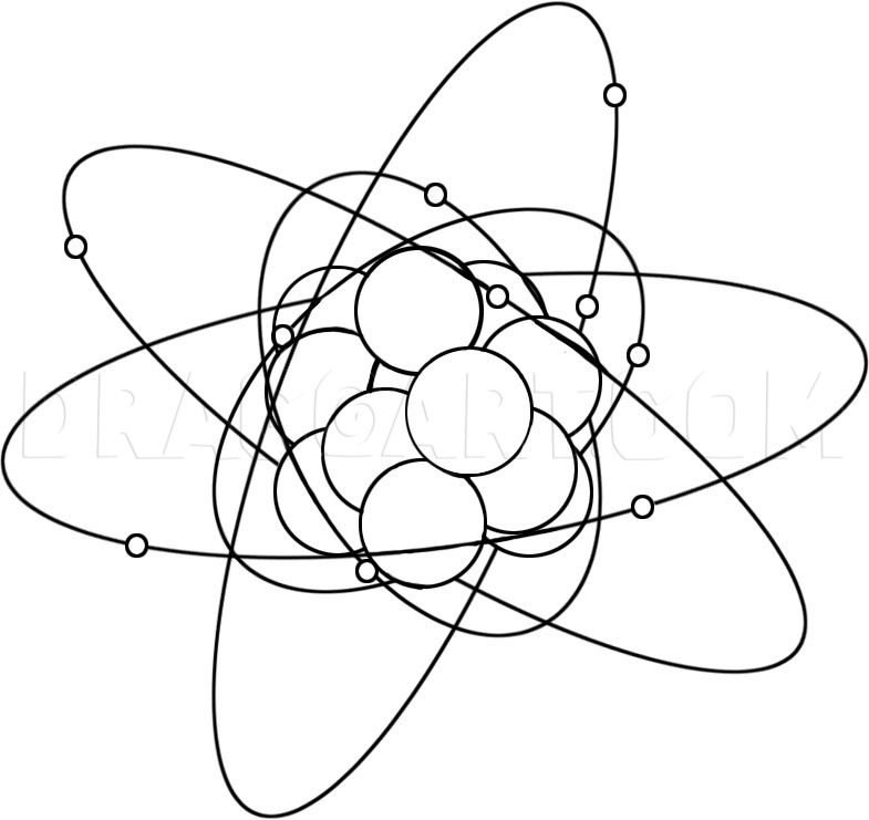 drawing of a atomic heart