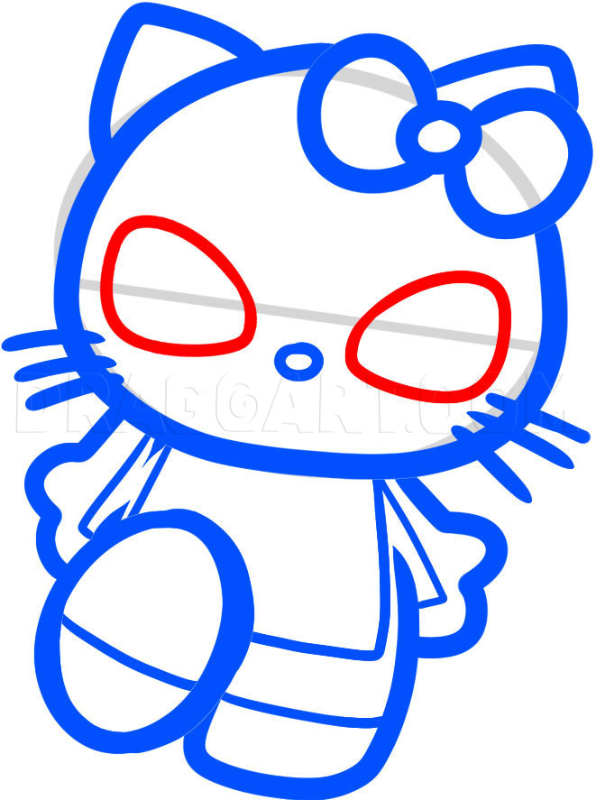 how to draw hello kitty step by step