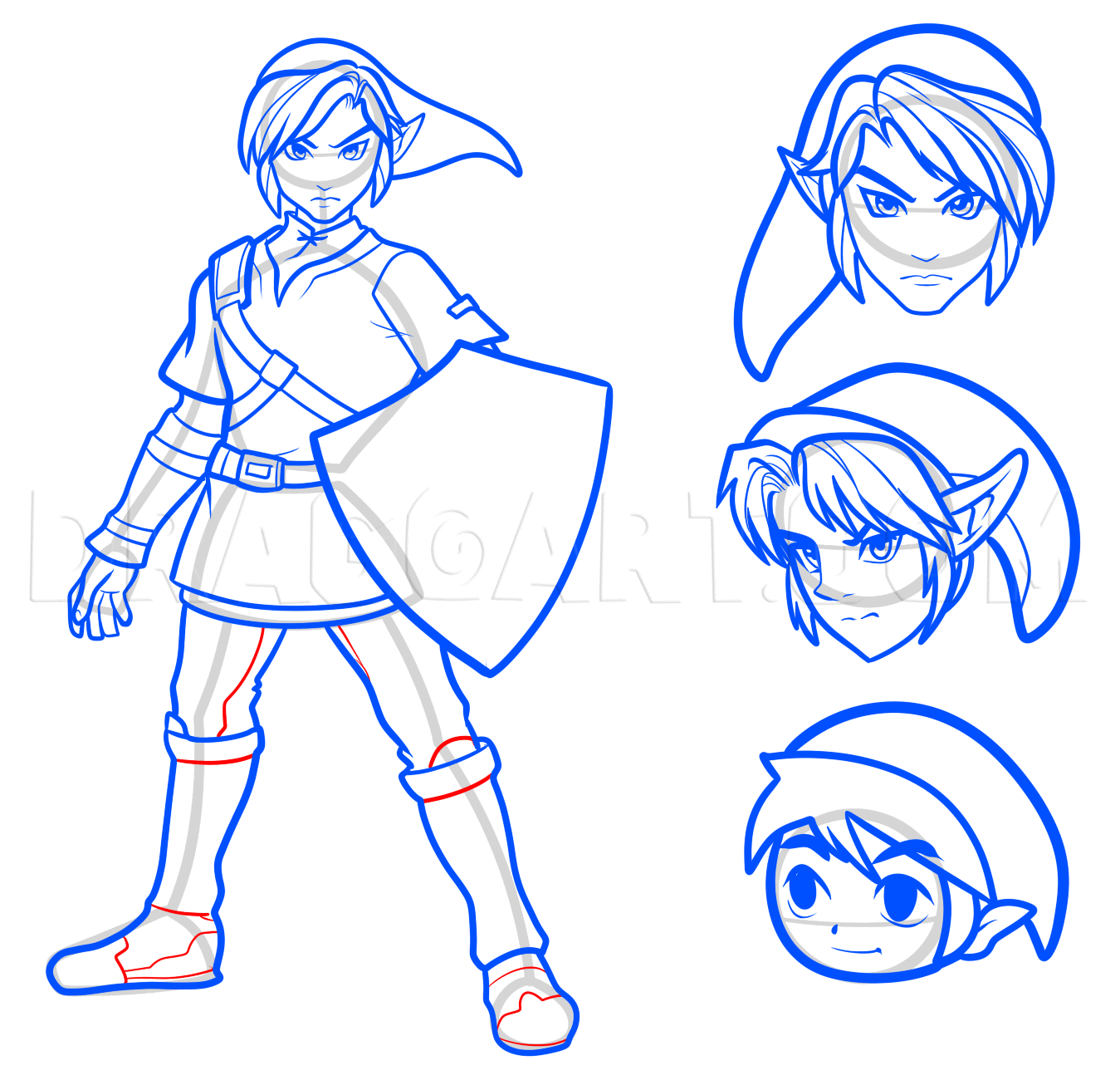 How To Draw Link, Step By Step