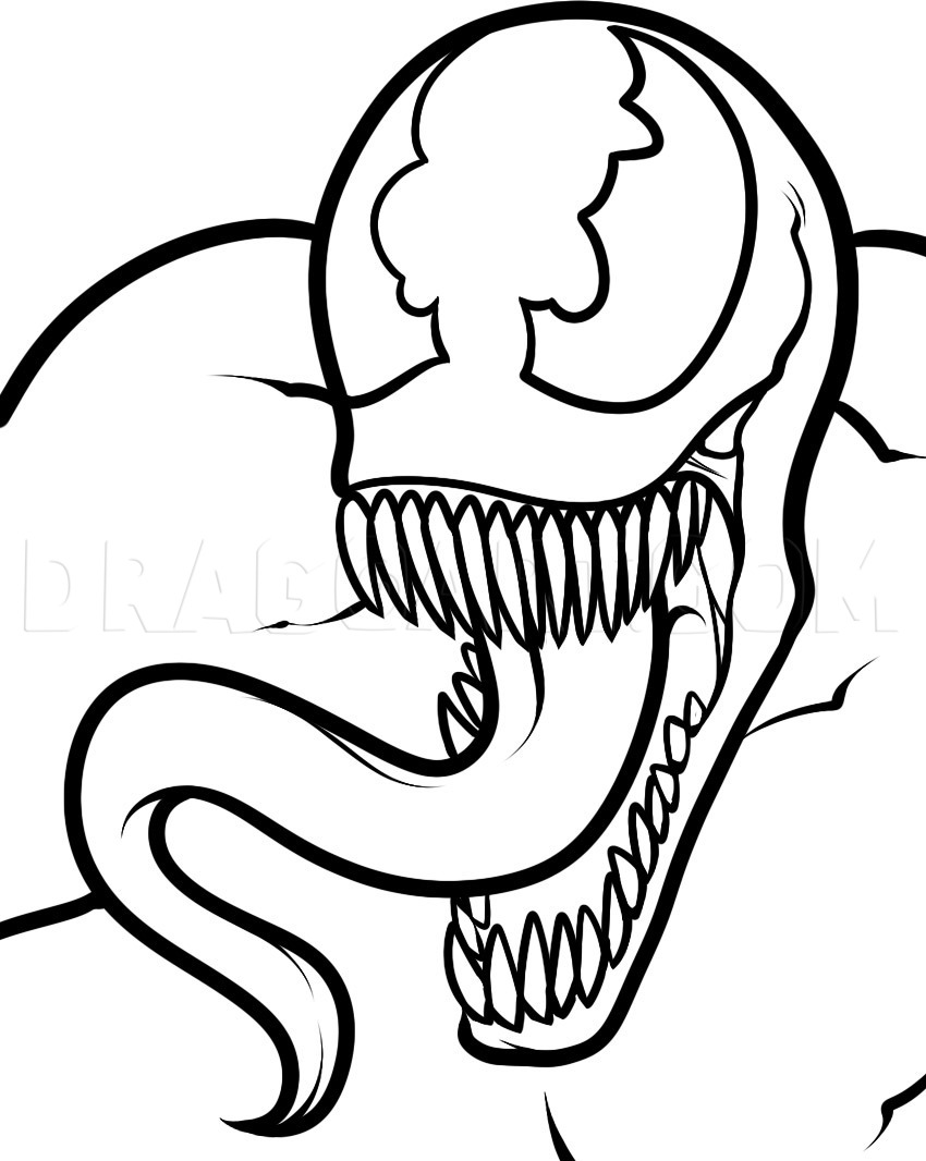 How To Draw Venom Easy, Step by Step, Drawing Guide, by Dawn | dragoart.com