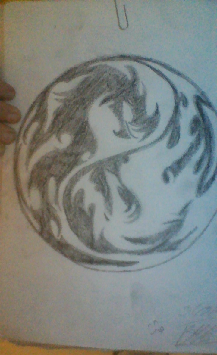 Tribal Dragon Ying Yang Drawing by brandiemay1234 - DragoArt