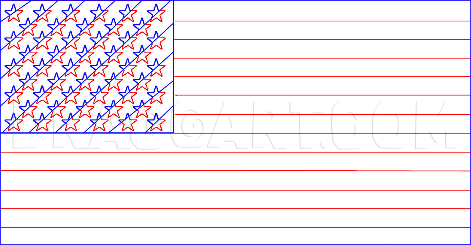 how to draw the american flag