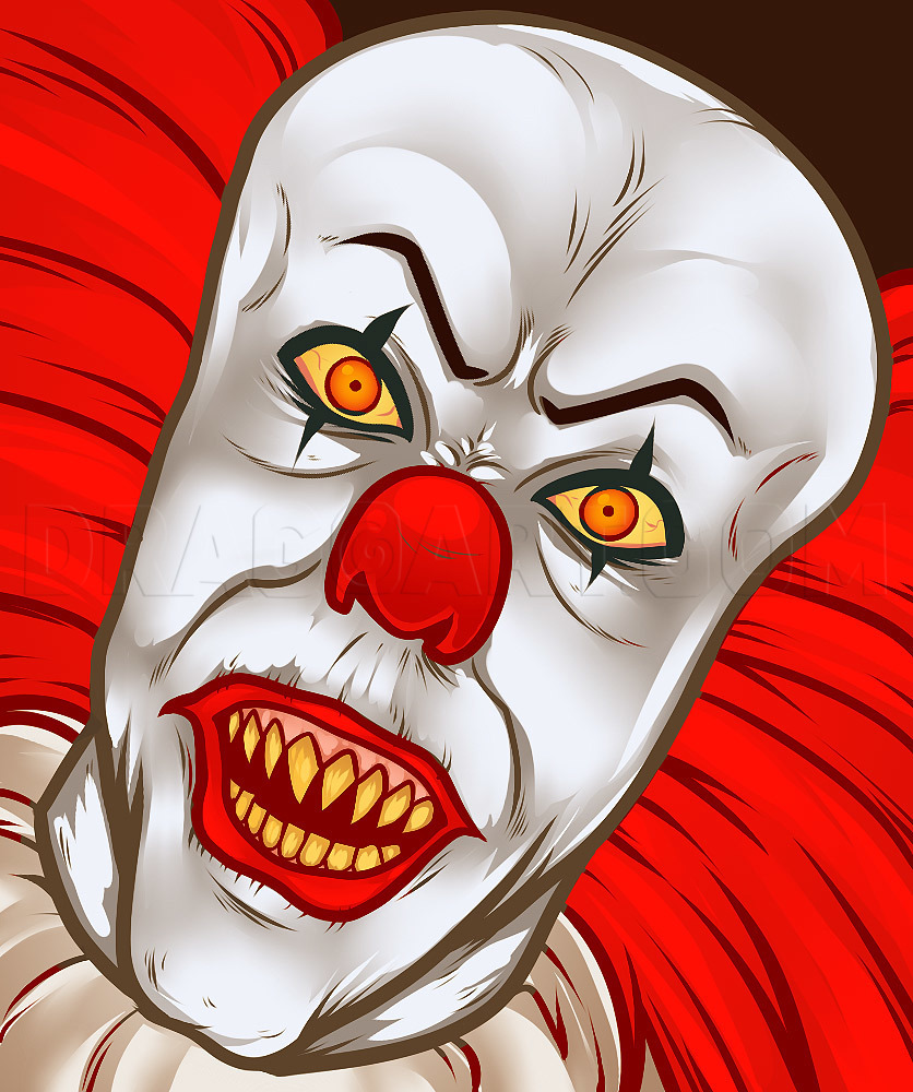 How To Draw Pennywise, Pennywise, Pennywise The Clown, Step by Step