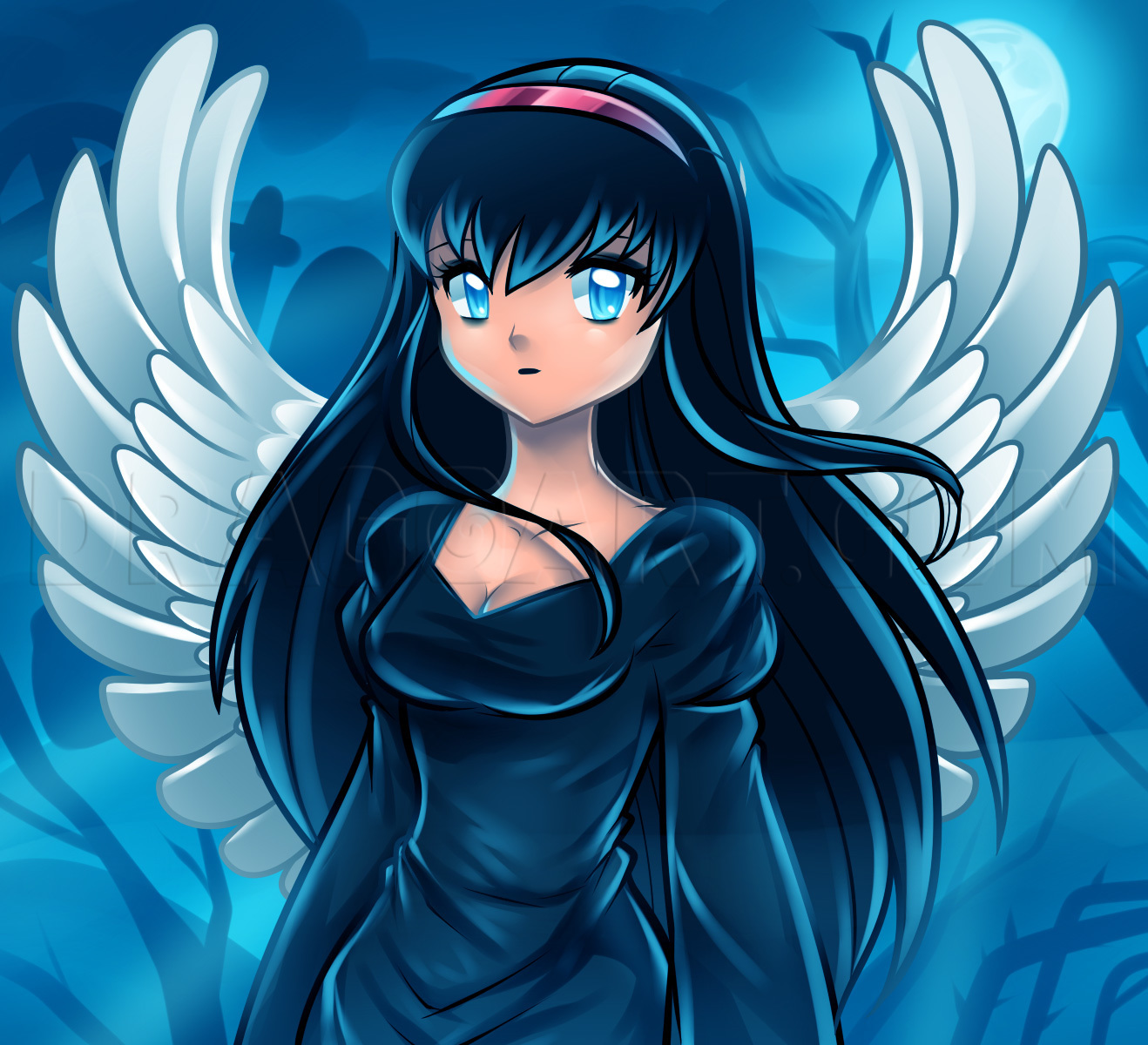 anime angel girl drawing