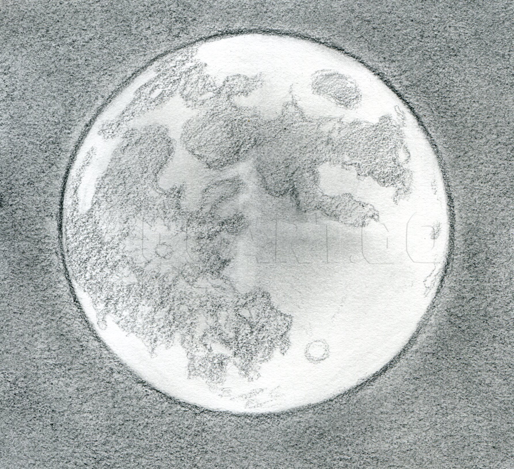 easy full moon drawing